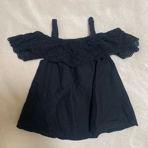 Toddler black lace off the shoulder